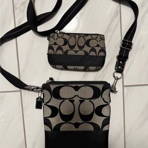 Coach Black and Gray Crossbody Bag Set